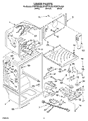 LINER Diagram and Parts List for ET9FTTXLQ00  Whirlpool Refrigerator