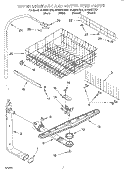 UPPER DISHRACK AND WATER FEED Diagram and Parts List for  Whirlpool Dishwasher