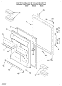 REFRIGERATOR DOOR Diagram and Parts List for GB22DKXJB00  Whirlpool Refrigerator