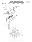 DOOR AND PANEL PARTS Diagram and Parts List for  KitchenAid Dishwasher