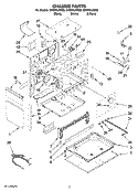 CHASSIS PARTS Diagram and Parts List for  Whirlpool Range