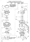 PUMP AND MOTOR Diagram and Parts List for  Whirlpool Dishwasher