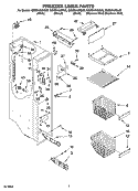 FREEZER LINER PARTS Diagram and Parts List for GD5SHAXNL03  Whirlpool Refrigerator