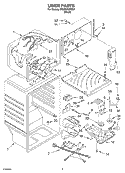 LINER Diagram and Parts List for ET9CHKXKB01  Whirlpool Refrigerator