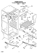 LINER PARTS Diagram and Parts List for ET4WSMYKQ03  Whirlpool Refrigerator