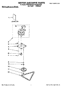 MOTOR AND DRIVE PARTS Diagram and Parts List for  KitchenAid Trash Compactor