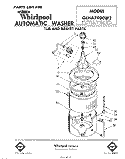 TUB AND BASKET Diagram and Parts List for  Whirlpool Washer