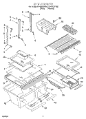 SHELF Diagram and Parts List for ET19DKXFW00  Whirlpool Refrigerator