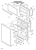 DOOR Diagram and Parts List for ET1MTKXKQ02  Whirlpool Refrigerator