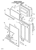 DOOR PARTS Diagram and Parts List for ET8LFKXKT05  Whirlpool Refrigerator