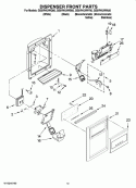 DISPENSER FRONT PARTS Diagram and Parts List for GS5VHAXWA00  Whirlpool Refrigerator