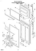 DOOR Diagram and Parts List for ET18PKXDN05  Whirlpool Refrigerator