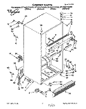 CABINET Diagram and Parts List for ET18NKYAW00  Whirlpool Refrigerator