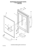 REFRIGERATOR DOOR PARTS Diagram and Parts List for GB2FHDXWS07  Whirlpool Refrigerator