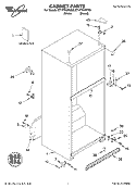 CABINET PARTS Diagram and Parts List for ET1FTKXKQ03  Whirlpool Refrigerator