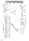 MOTOR AND ICE CONTAINER PARTS Diagram and Parts List for GC5THEXNB03  Whirlpool Refrigerator