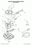 MOTOR AND HOUSING PARTS Diagram and Parts List for  KitchenAid Food Processor
