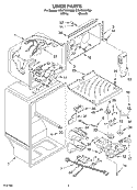 LINER Diagram and Parts List for ET9FTKXKQ00  Whirlpool Refrigerator