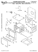 LOWER OVEN, LITERATURE Diagram and Parts List for  Whirlpool Wall Oven