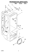 REFRIGERATOR LINER Diagram and Parts List for GD2SHGXLT00  Whirlpool Refrigerator