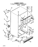 CABINET Diagram and Parts List for ET22DKXAW00  Whirlpool Refrigerator