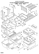SHELF Diagram and Parts List for ET22DMXDB01  Whirlpool Refrigerator