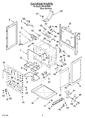 CHASSIS PARTS Diagram and Parts List for  Whirlpool Range