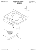 COOKTOP PARTS Diagram and Parts List for TES356MS0  Estate Range