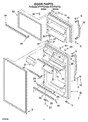 DOOR PARTS Diagram and Parts List for ET1WTKXKT06  Whirlpool Refrigerator