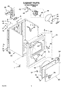 CABINET Diagram and Parts List for GCEM2990LQ0  Whirlpool Dryer