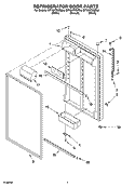 REFRIGERATOR DOOR PARTS Diagram and Parts List for GT1SHTXMB04  Whirlpool Refrigerator