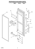 REFRIGERATOR DOOR Diagram and Parts List for GD2NHGXKB01  Whirlpool Refrigerator