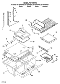 SHELF PARTS Diagram and Parts List for GT1SHWXPT00  Whirlpool Refrigerator
