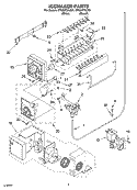 ICEMAKER PARTS Diagram and Parts List for ET9AHTXLT01  Whirlpool Refrigerator