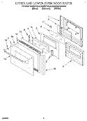 UPPER AND LOWER OVEN DOOR Diagram and Parts List for KEBS277BWH0  KitchenAid Wall Oven
