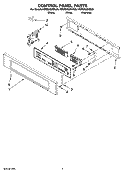 CONTROL PANEL PARTS Diagram and Parts List for  KitchenAid Microwave Oven Combo