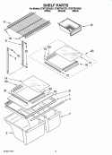 SHELF PARTS, OPTIONAL PARTS Diagram and Parts List for ET8FTEXVB01  Whirlpool Refrigerator
