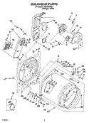BULKHEAD PARTS Diagram and Parts List for  Whirlpool Dryer