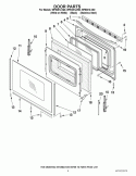 DOOR PARTS Diagram and Parts List for  Whirlpool Range