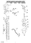 MOTOR AND ICE CONTAINER PARTS Diagram and Parts List for GC3SHEXNT15  Whirlpool Refrigerator