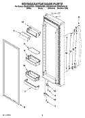 REFRIGERATOR DOOR PARTS Diagram and Parts List for GS6NVEXVS00  Whirlpool Refrigerator