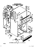 CABINET Diagram and Parts List for ET25DMXWW01  Whirlpool Refrigerator