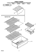 SHELF PARTS, OPTIONAL PARTS Diagram and Parts List for ET4WSKYKQ04  Whirlpool Refrigerator