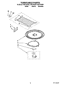TURNTABLE PARTS Diagram and Parts List for  Whirlpool Microwave