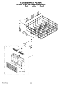 LOWER RACK PARTS, OPTIONAL PARTS (NOT INCLUDED) Diagram and Parts List for  Whirlpool Dishwasher