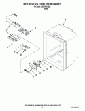 REFRIGERATOR LINER PARTS Diagram and Parts List for GX2FHDXVQ04  Whirlpool Refrigerator