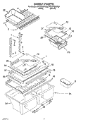 SHELF Diagram and Parts List for ET1NHMXKQ00  Whirlpool Refrigerator