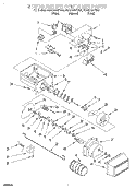 MOTOR AND ICE CONTAINER Diagram and Parts List for GD22DQXFB00  Whirlpool Refrigerator