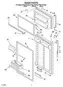 DOOR Diagram and Parts List for ET8CHKXKT00  Whirlpool Refrigerator
