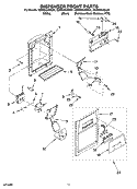 DISPENSER FRONT PARTS Diagram and Parts List for GD5RHAXSB01  Whirlpool Refrigerator